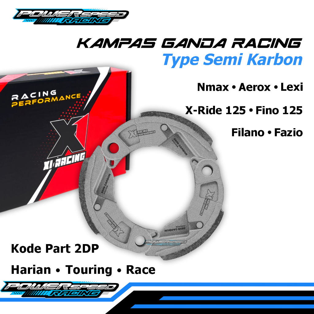 2DP Kampas Ganda Semi Karbon Nmax Vario PCX Kampas Ganda NMAX-PNP Vario Racing 2DP-Kampas Ganda X1 R