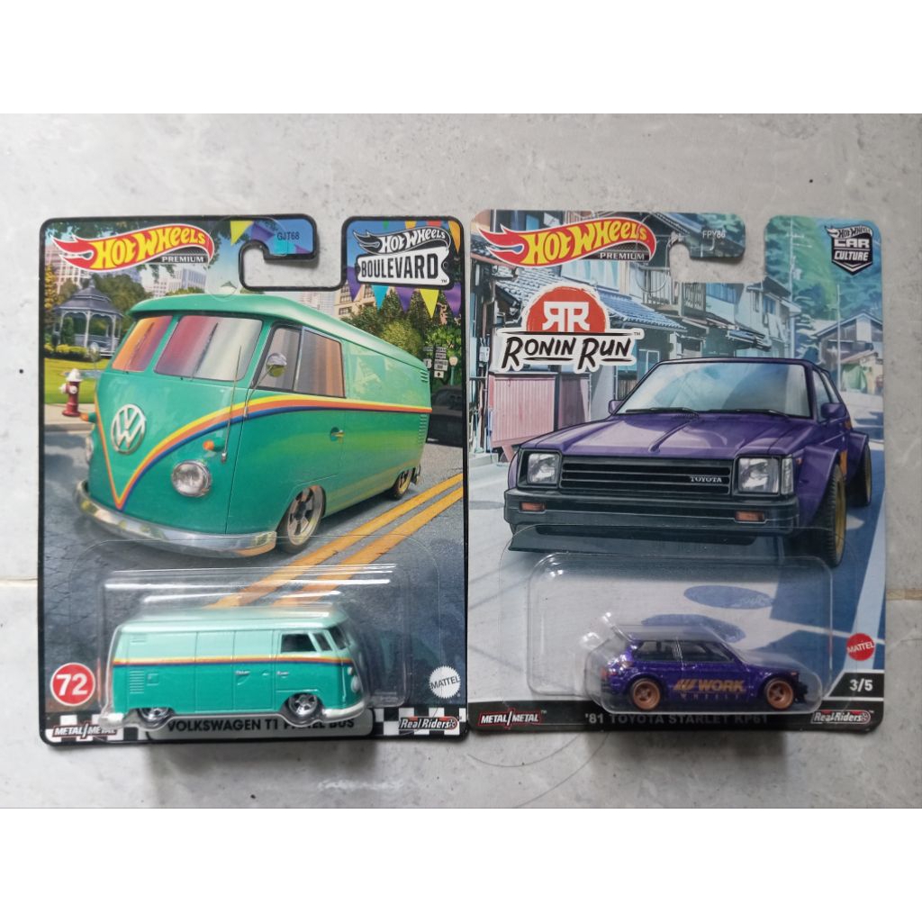 HOTWHEELS VOLKWAGEN PANEL BUS & STARLET