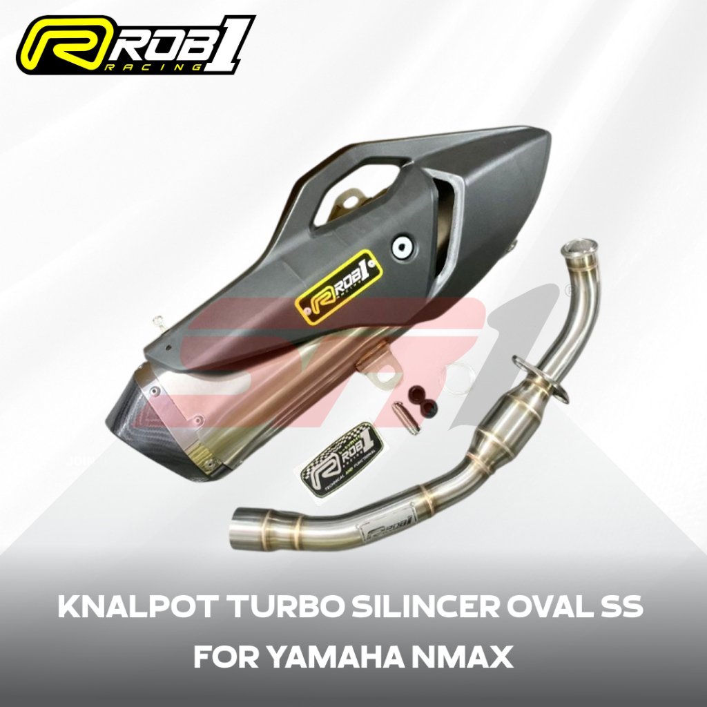KNALPOT ROB1 TURBO SILINCER OVAL SS FOR YAMAHA NMAX