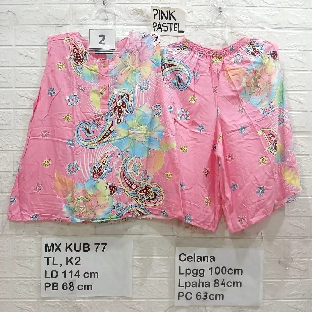 Setelan Pendek Jumbo Kutung Tanpa Lengan Kencana Ungu Asli Yukensi Ld 110 120 Oversize Stelan Piyama