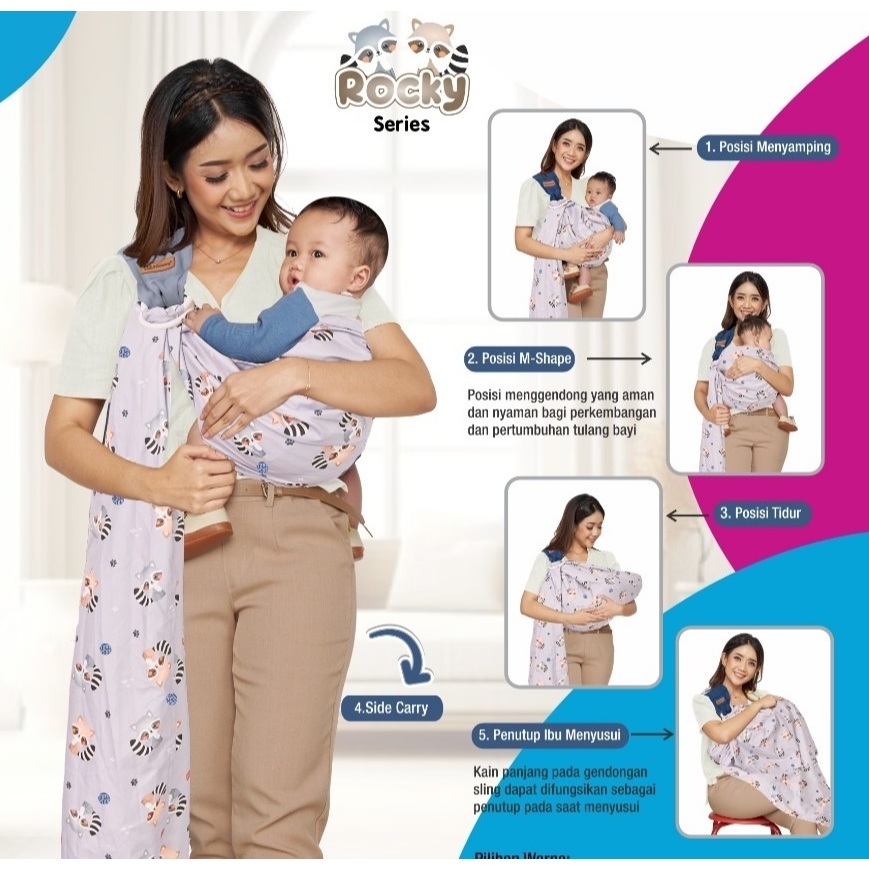 Snobby Gendongan Bayi Sling Rocky Series / Gendongan Samping Bayi / Gendongan Travelling Snobby / Ge
