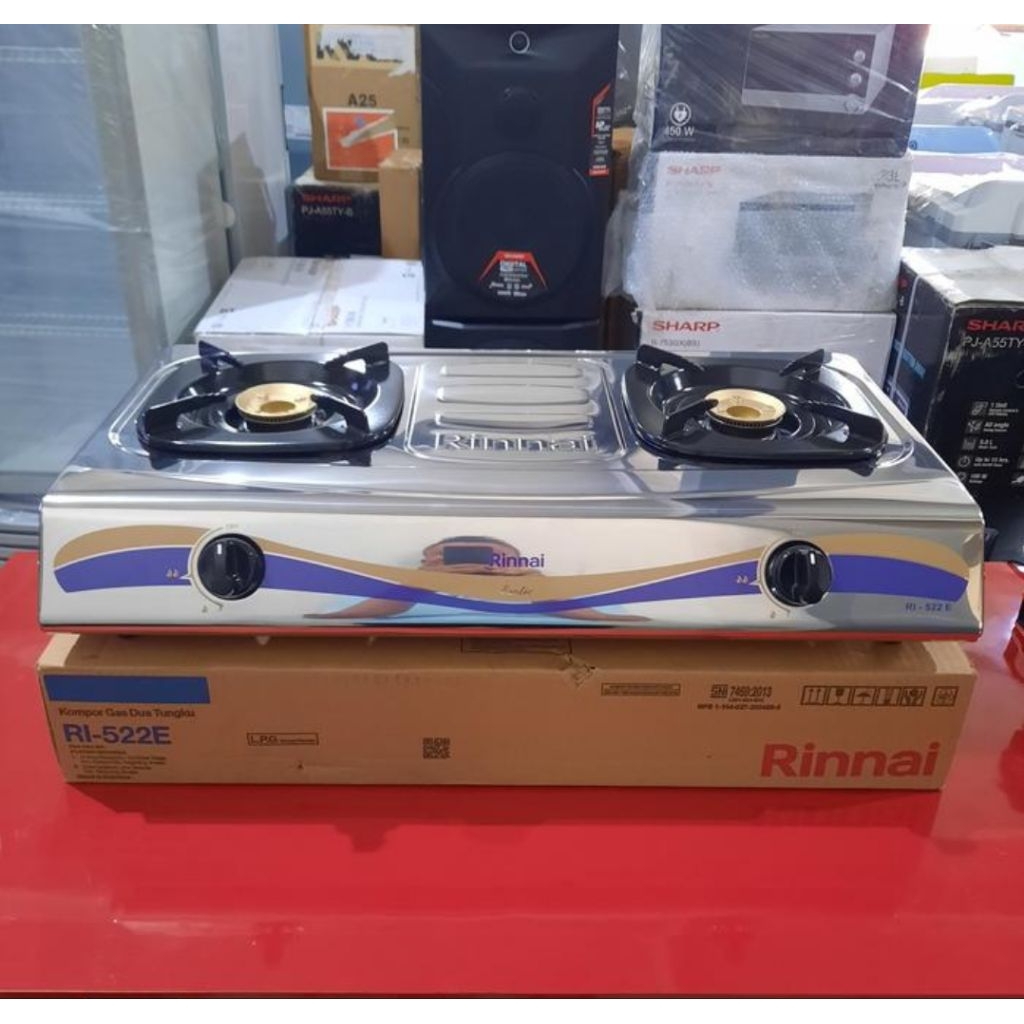 KOMPOR GAS RINNAI  2 TUNGKU 522E / KOMPOR GAS RINNAI 2 TUNGKU 522E
