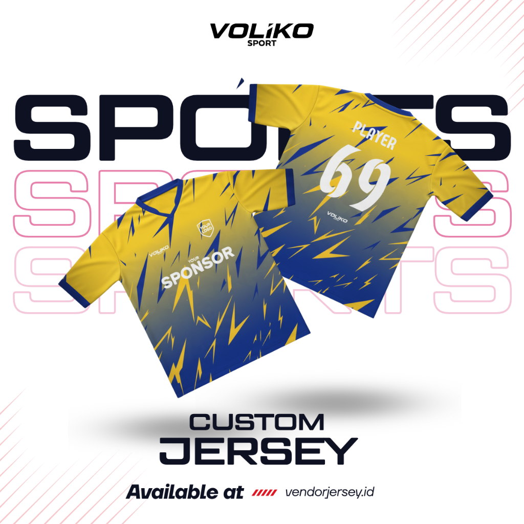 VOLIKO SPORT | Jersey Custom Full Printing Baju Kaos | Jersey Bola | Jersey Futsal | Jersey Mancing 