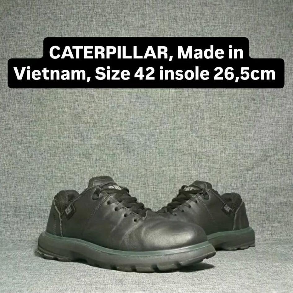 Sepatu kulit pria CAT sepatu kerja formal pantofel Oxford