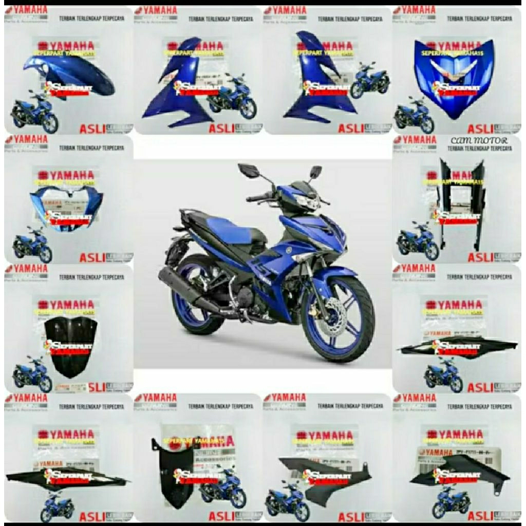 PAKET BODY HALUS NEW MX KING 150 V2 BIRU ORIGINAL YGP GENUINE PARTS