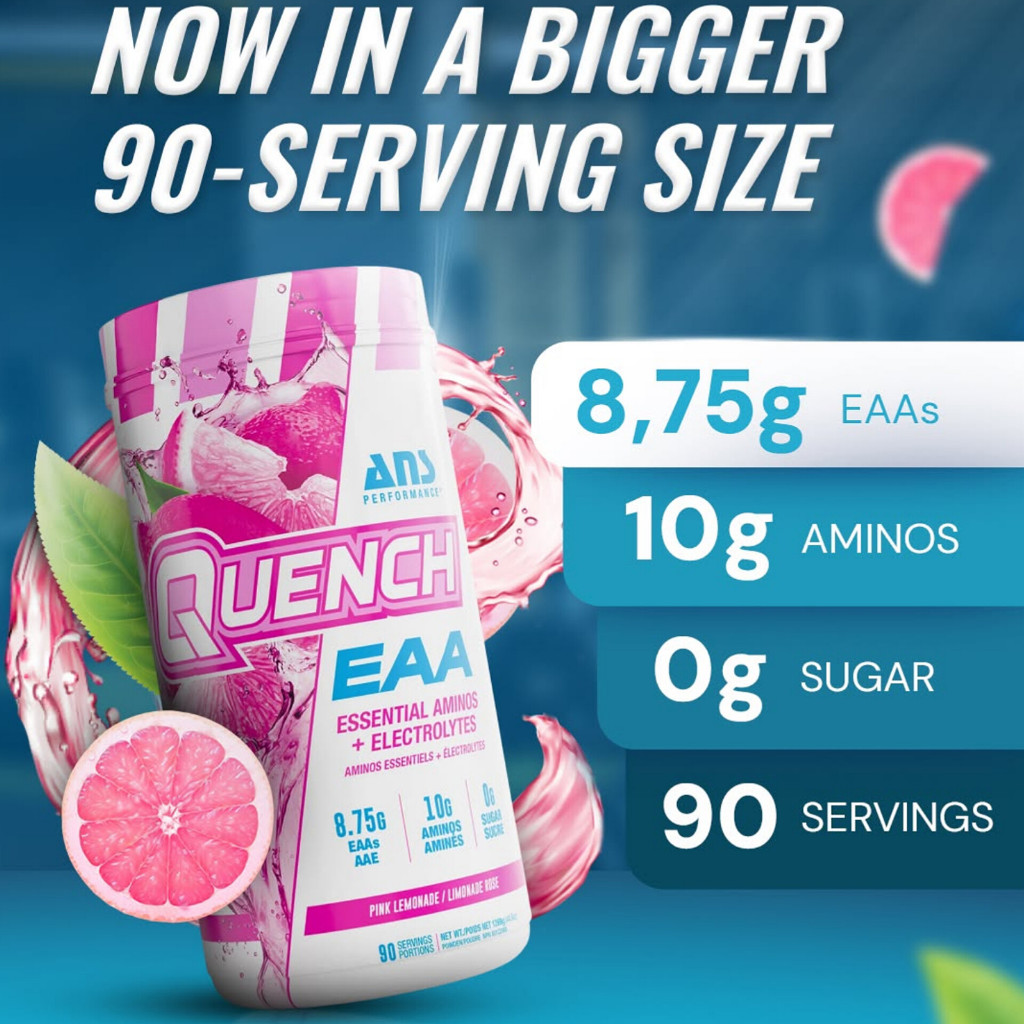 ANS QUENCH EAA 30 Serving / 90 Servings BCAA Elektrolit Asam Amino Esensial Suplemen Fitness Boost M