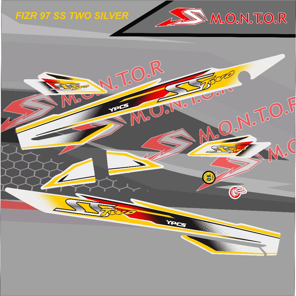 STRIPING STIKER FIZR 97 SS TWO SILVER