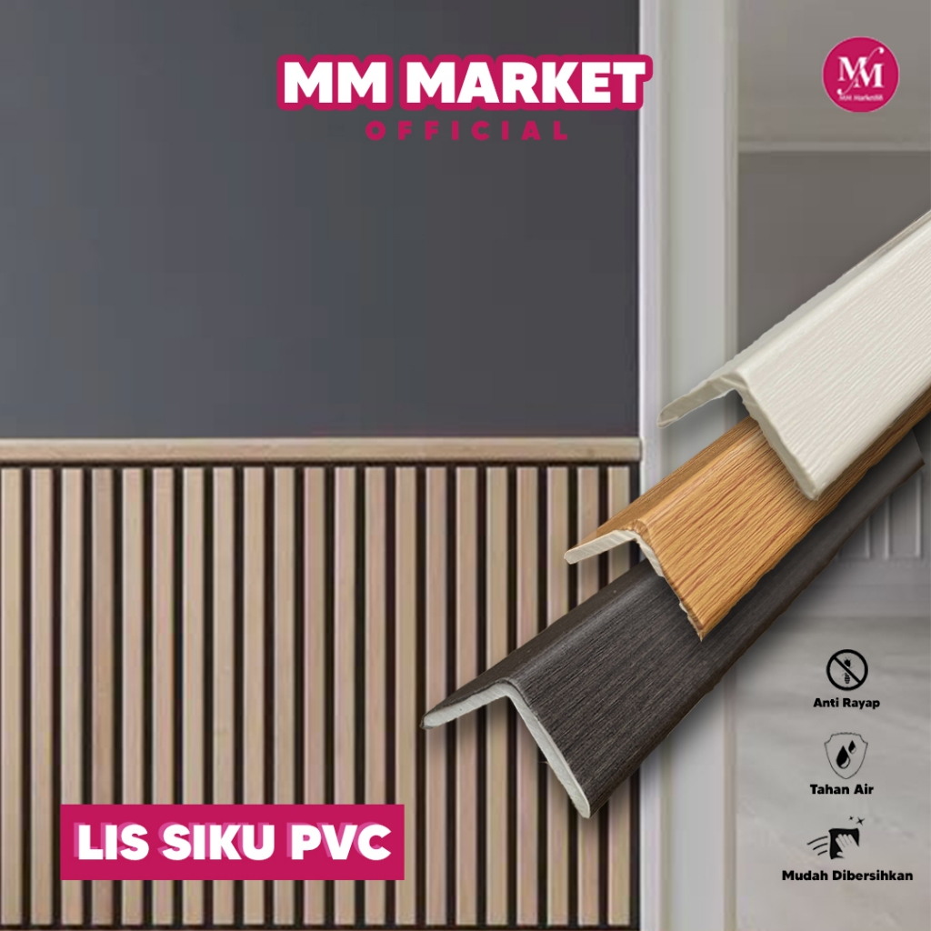 Lis Sudut PVC Tahan Air/Lis Siku L Plastik/Lis Sudut Meja/Lis Dinding Minimalis/Lis Sudut Dinding/nw