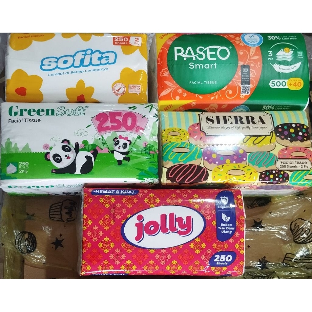 Tissue Jolly 250 sheet , Tissue Greensoft 250 sheet