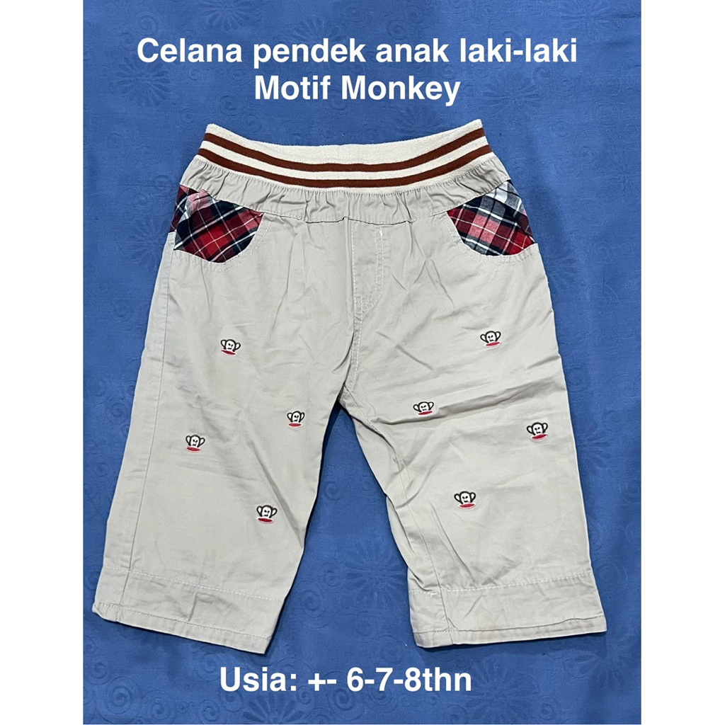 [preloved]celana_pendek_anak_laki_motif_monkey_paulFrank