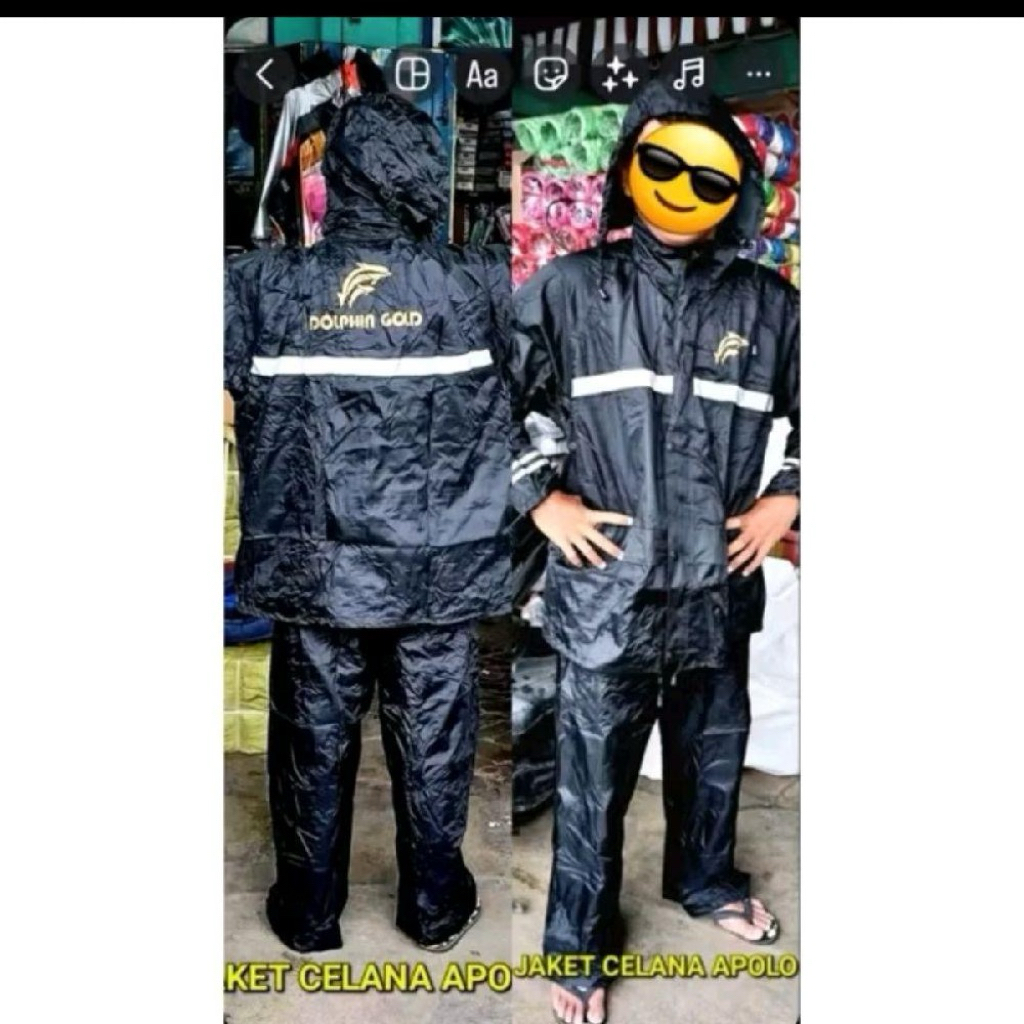 JAS HUJAN APOLLO DHOLPIN BLUE / KUAT TEBAL TIDAK MUDAH SOBEK