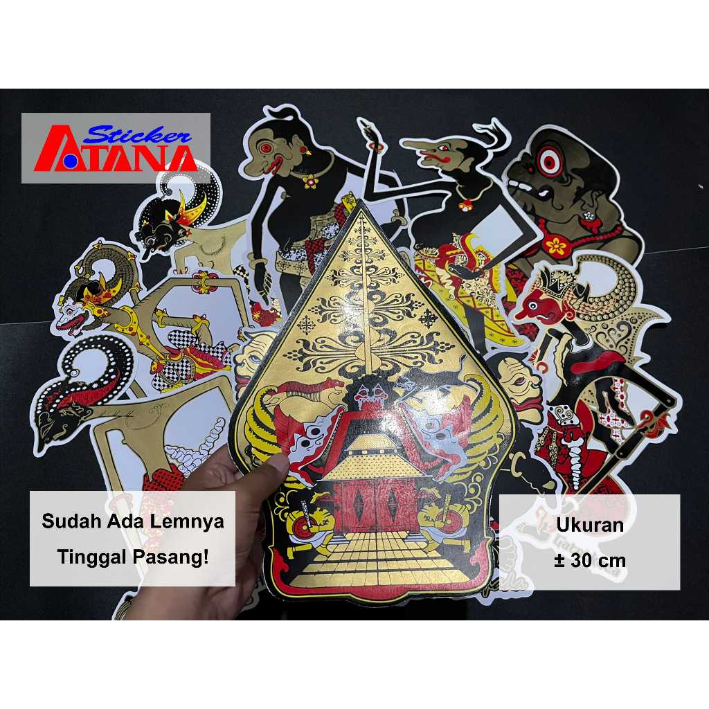 Stiker Wayang Jumbo Besar Sticker Graftac Decal Sablon Printing Semar Petruk Gareng Bagong Arjuna Bi