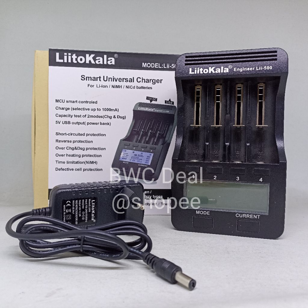 LiitoKala Engineer Lii-500 Battery Charger (termasuk adaptor) Second Mulus Like New