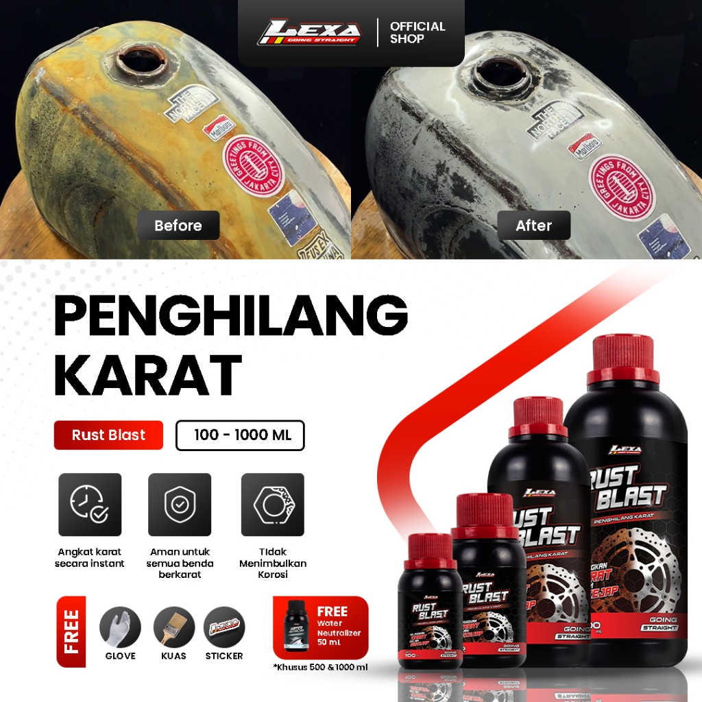 LEXA Rust Blast [BONUS ANTI KARAT] Rust Blast Cairan Pembersih Karat