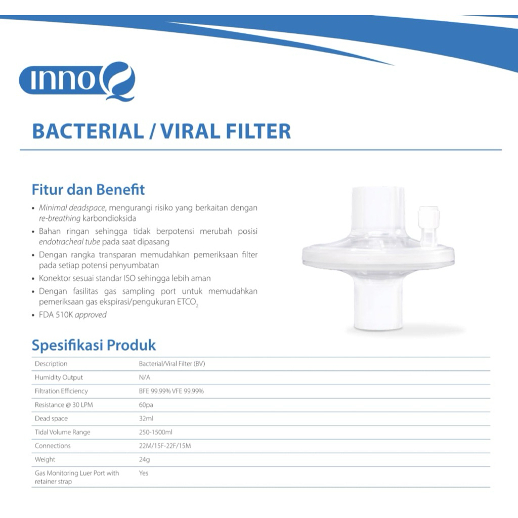 Bacterial filter ventilator / bacterial filter anasthesi / bacterial filter hfnc / bacterial filter 