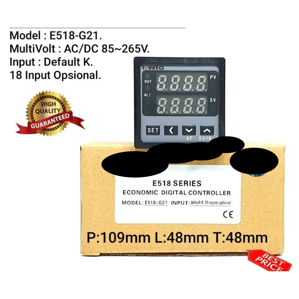 Temperature Controller Thermo Control EWIG E508-G 48x48