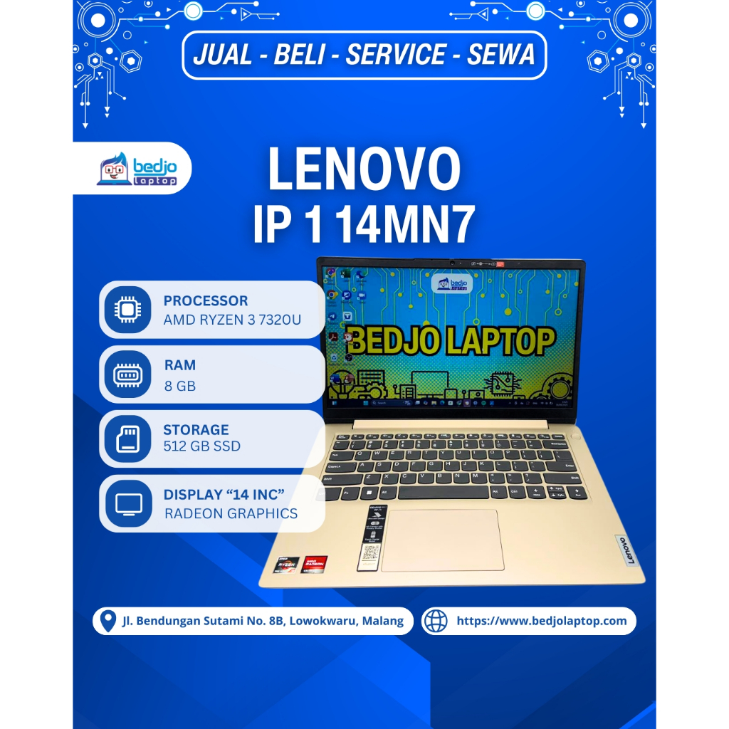 Lenovo Ideapad 1 14mn7 Anti Lag, Laptop 4 Jutaan Spek Tinggi, Lenovo 4 Jutaan