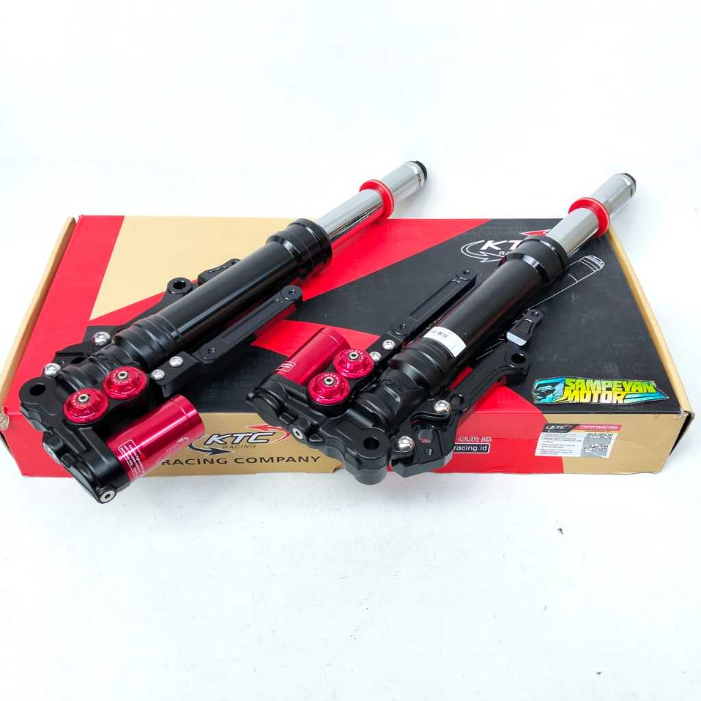 As Plus Bottom Shock Skok Shockbreaker Depan Variasi N-Max NMax  KTC Racing Matrix Warna Merah Hitam