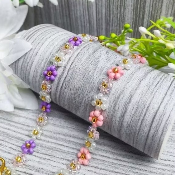 Gelang manik bunga Cherry Blossom