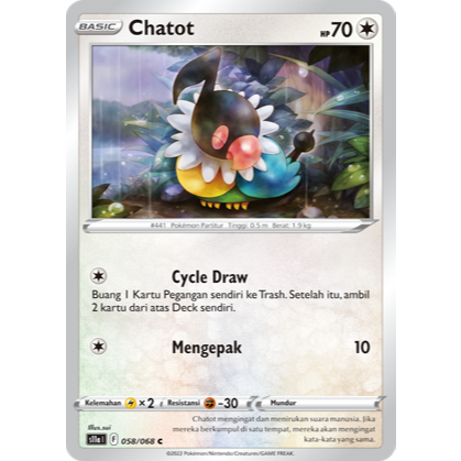 Chatot C s11a 058/068 - Arkana Memuncak - POKEMON TCG INDONESIA