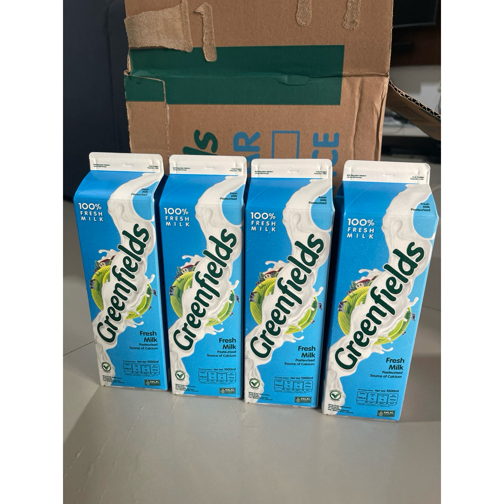 Susu Greenfields 1liter tanpa tutup Fresh Milk Pasteurized