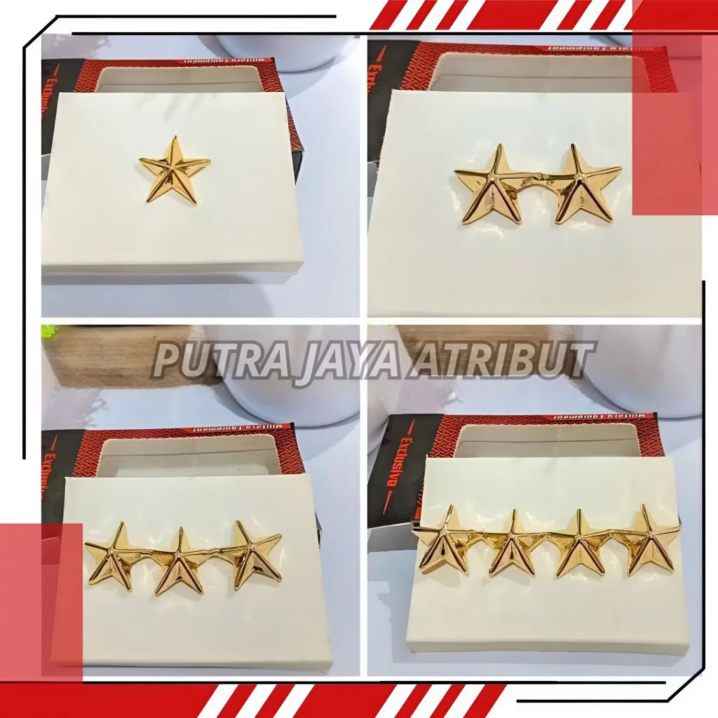 PIN BINTANG KERAH BAJU | BARET | BINTANG 1 | BINTANG 2 | BINTANG 3 | BINTANG 4
