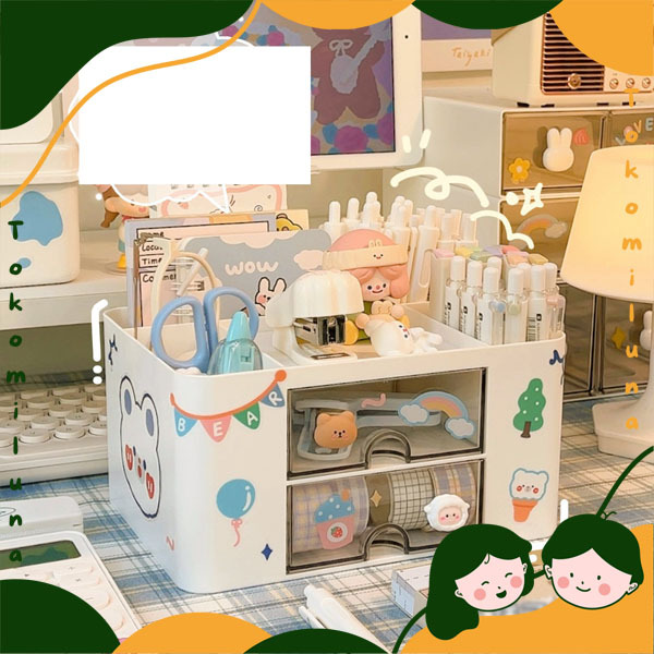 Kirei desktop organizer storage laci mini drawer tempat alat tulis multifungsi serbaguna lucu cute k