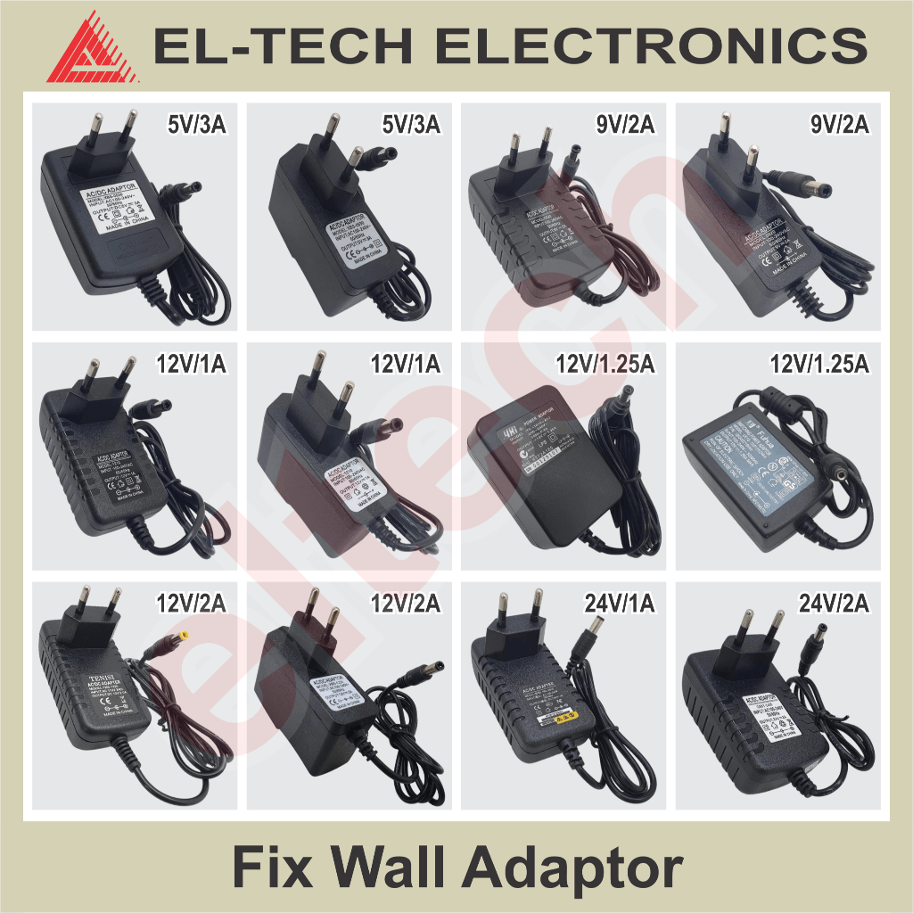 Adaptor Power Supply 5V 9V 12V 24V 1A 1.25A 2A 3A AC DC Adapter Catu Daya Dinding 5 9 12 24 V Volt 1