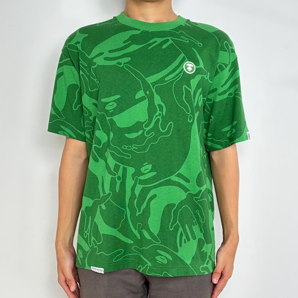 Kaos AAPE NOW EMBROIDERY WHITE CAMO GREEN TSHIRT 100% ORIGINAL