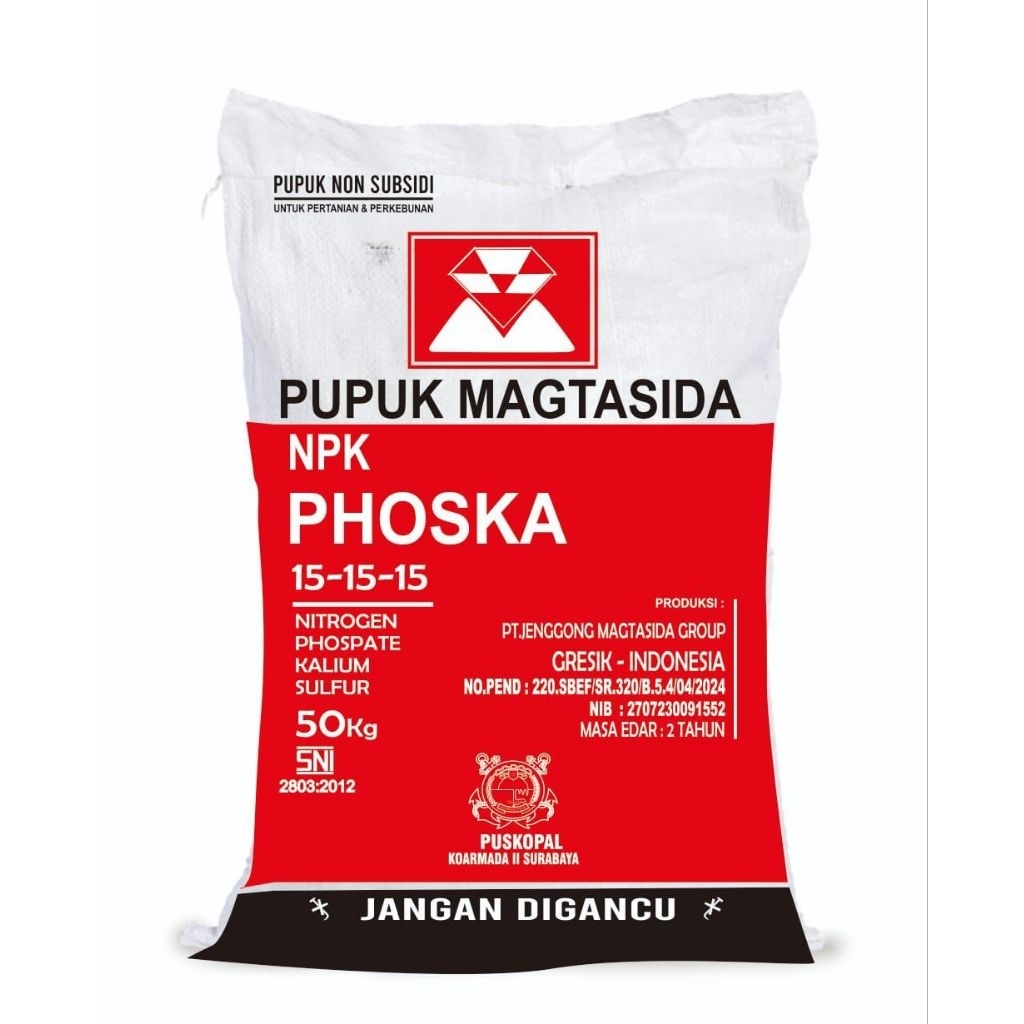 Pupuk Non Subsidi Npk Phoska Jenggong Magtasida kemasan 50 kg merah