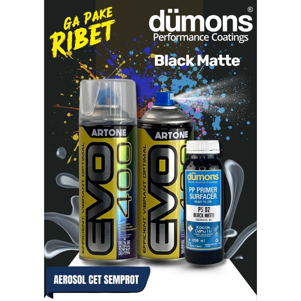 PP PRIMER SURFACER Aerosol (Artone EVO 400) Black Matte