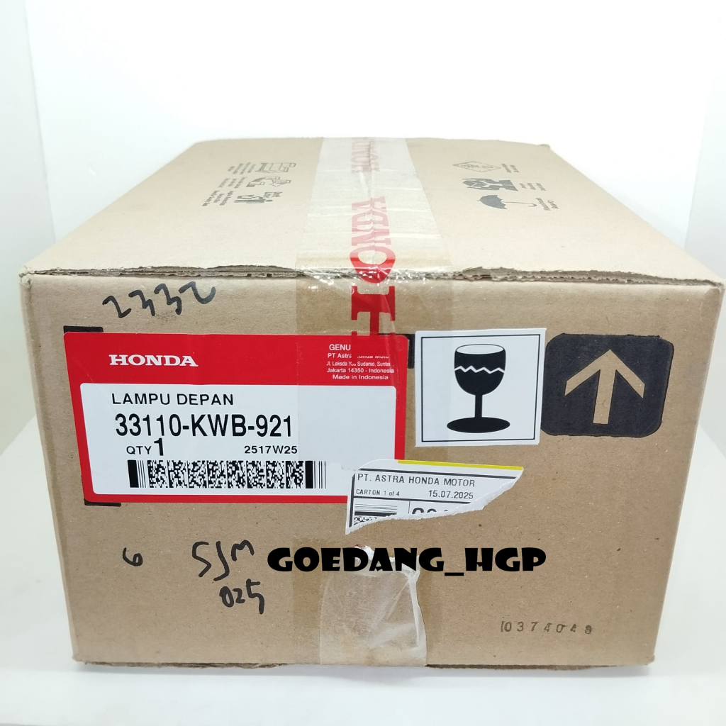 Lampu Depan (Reflektor) Honda Blade ORI AHM  33110KWB921