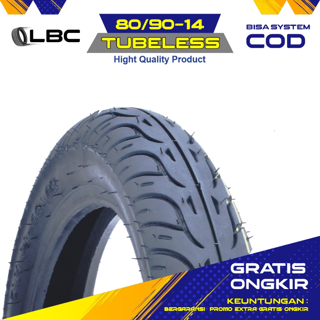 (Promo) Paket Hemat Ban Motor Matic Luar Ring 14 Ukuran 80/90 dan 90/90 Ban Sepasang Metik Depan dan