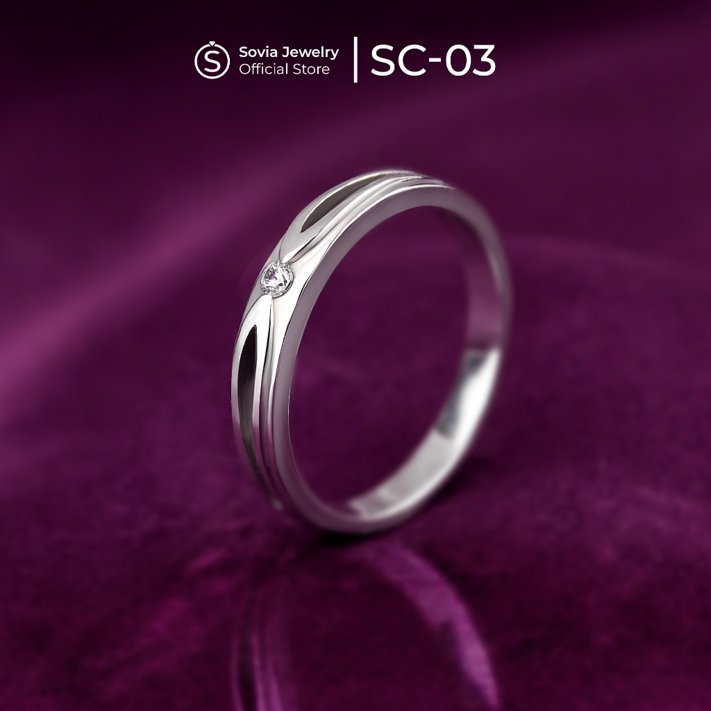 Sovia Jewelry - Cincin Single Cowok Lamaran Tunangan Nikah Silver Model SC-03
