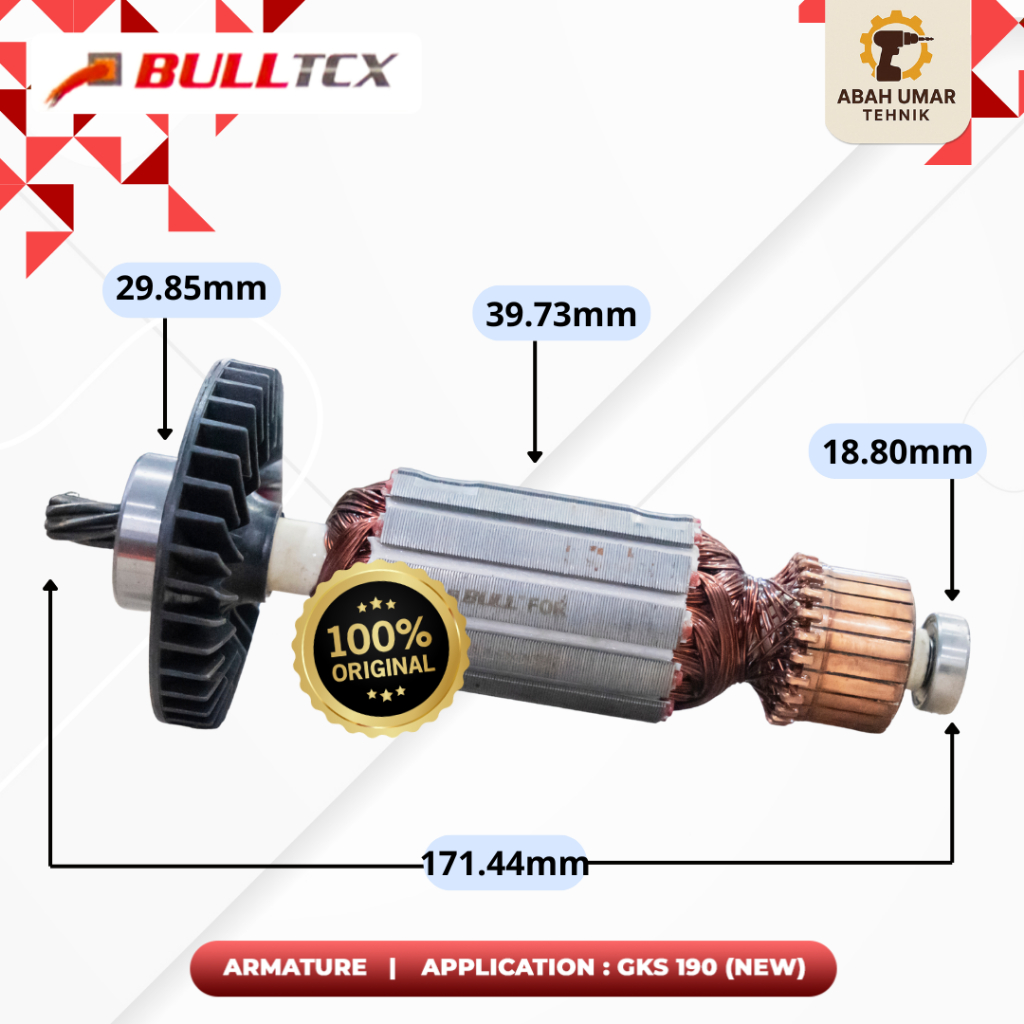 Armature BULL GKS190 (NEW) Original – Angker Dinamo Mesin Circular Saw Bosch GKS 190 New 7 Inch Terp