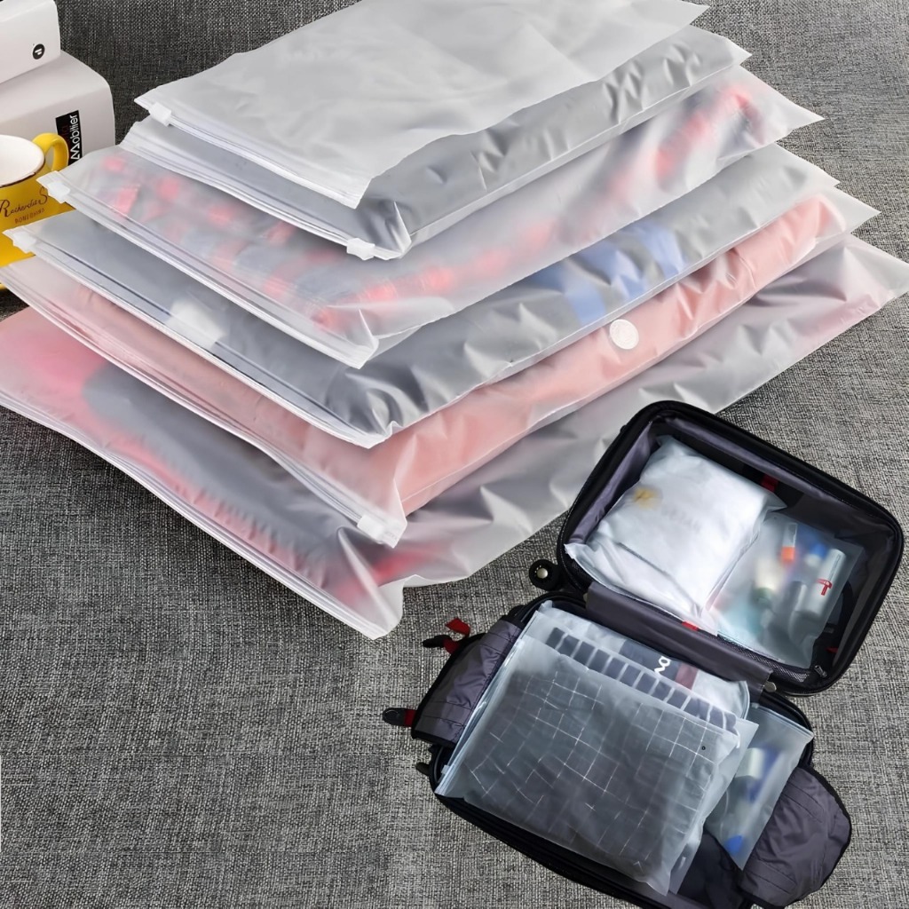 Plastik Zipper lock Bag baju Doff/Zip per Lock Travelling Potrait