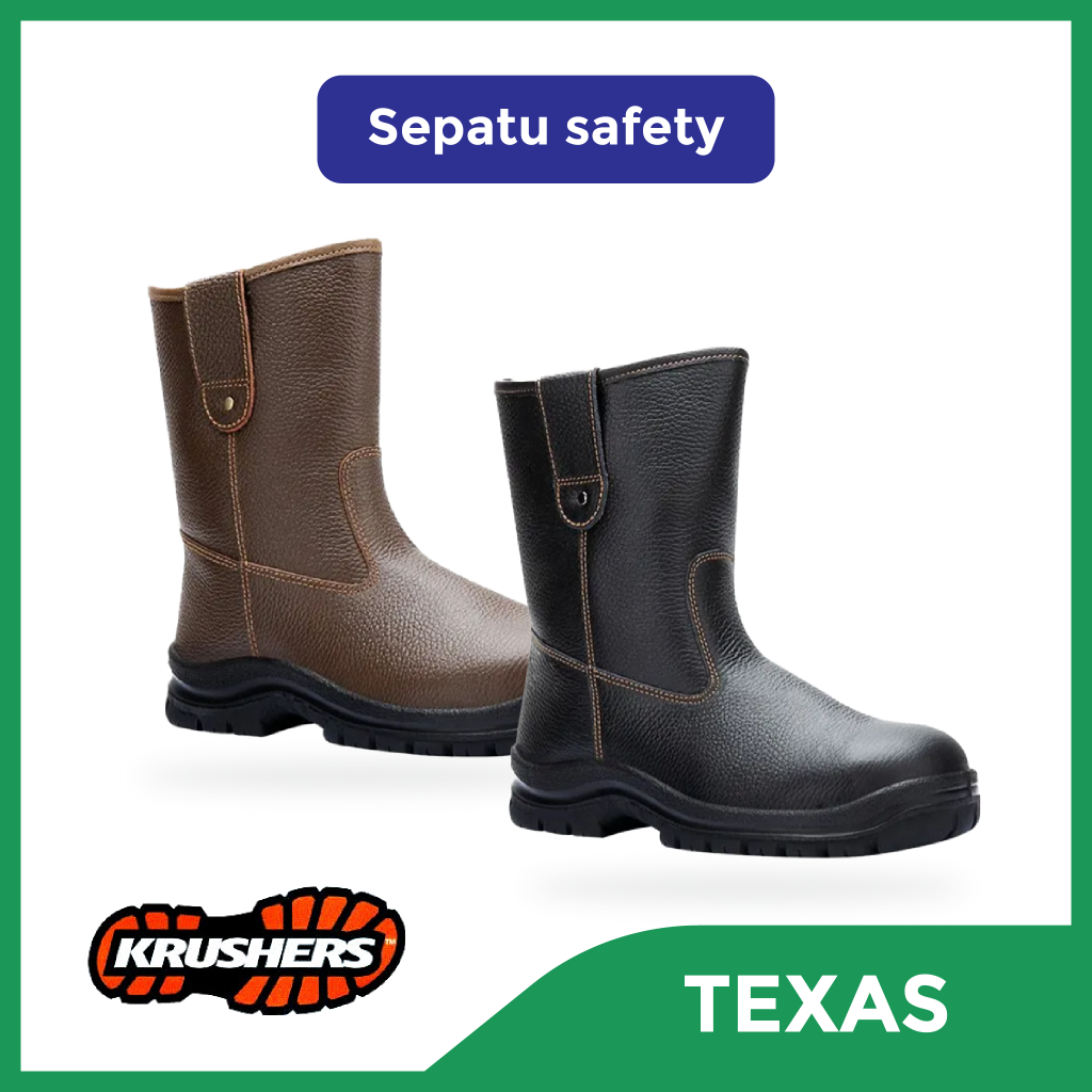 SEPATU SAFETY KRUSHERS TEXAS BROWN DAN HITAM / SAFETY SHOES KRUSHERS TEXAS / SEPATU KRUSHERS TEXAS S