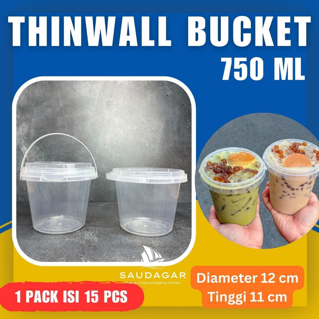 Thinwall ember bucket kurma, buah, es ukuran 750 ml
