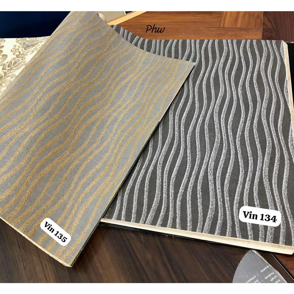 WALLPAPER DINDING POLOS TEKSTUR SALUR MINIMALIS MEWAH VINCENZO