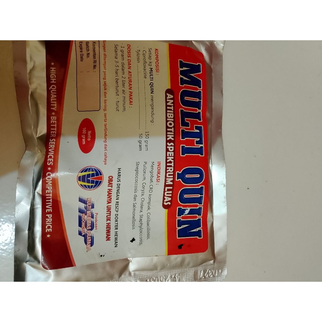 multiquin (antibiotik untuk unggas)