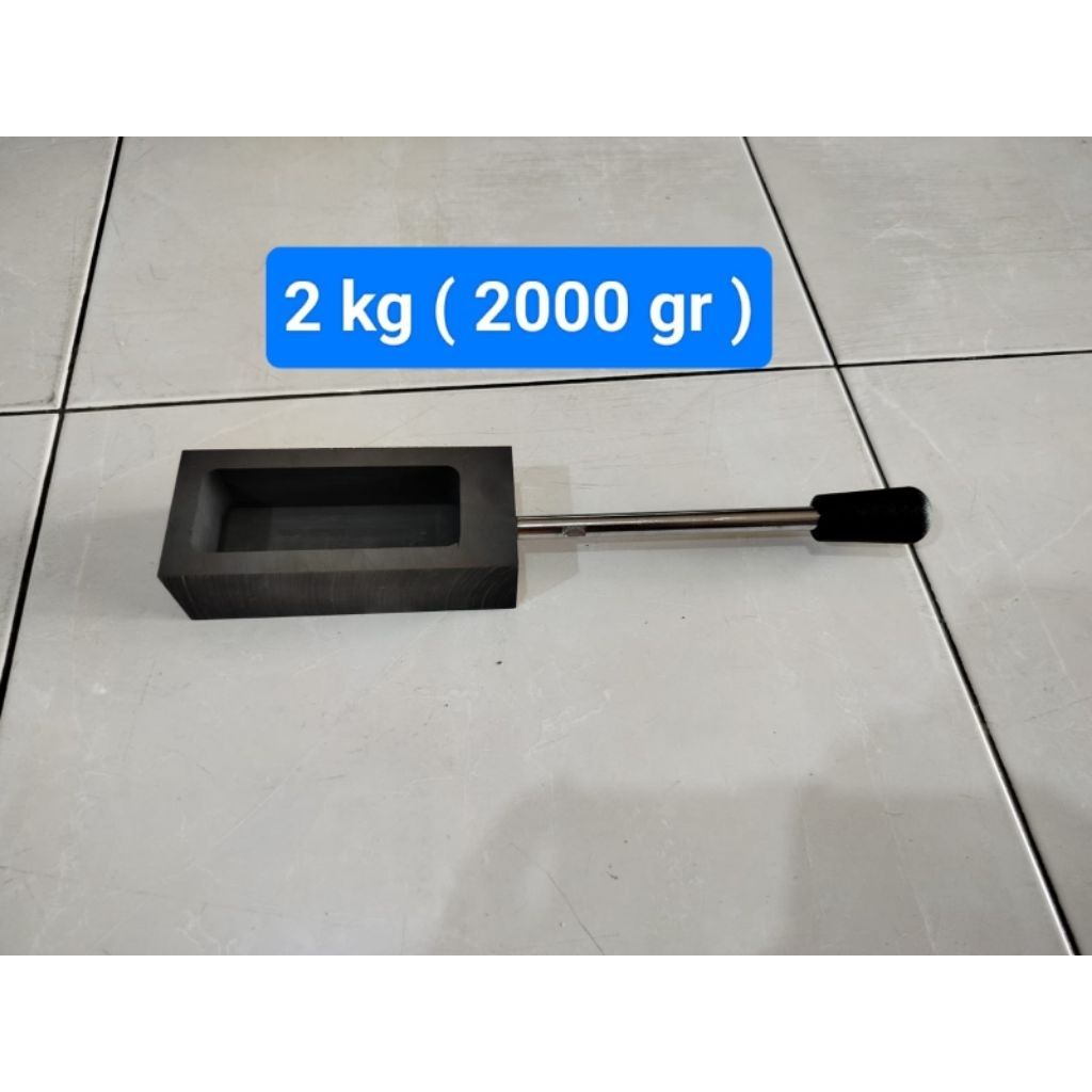 Cetakan 2 kg hasil Lebur Emas,Perak,Timah,Tembaga / Ingot Grafit Kowi lebur 2 kg model persegi