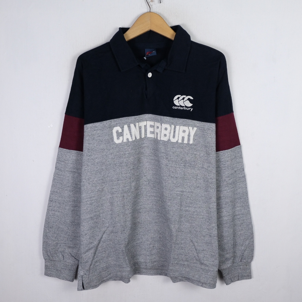 KAOS VINTAGE CANTERBURY LONG SLEEVE RUGBY POLO SHIRT LS17 SIZE XL ORIGINAL PRELOVED