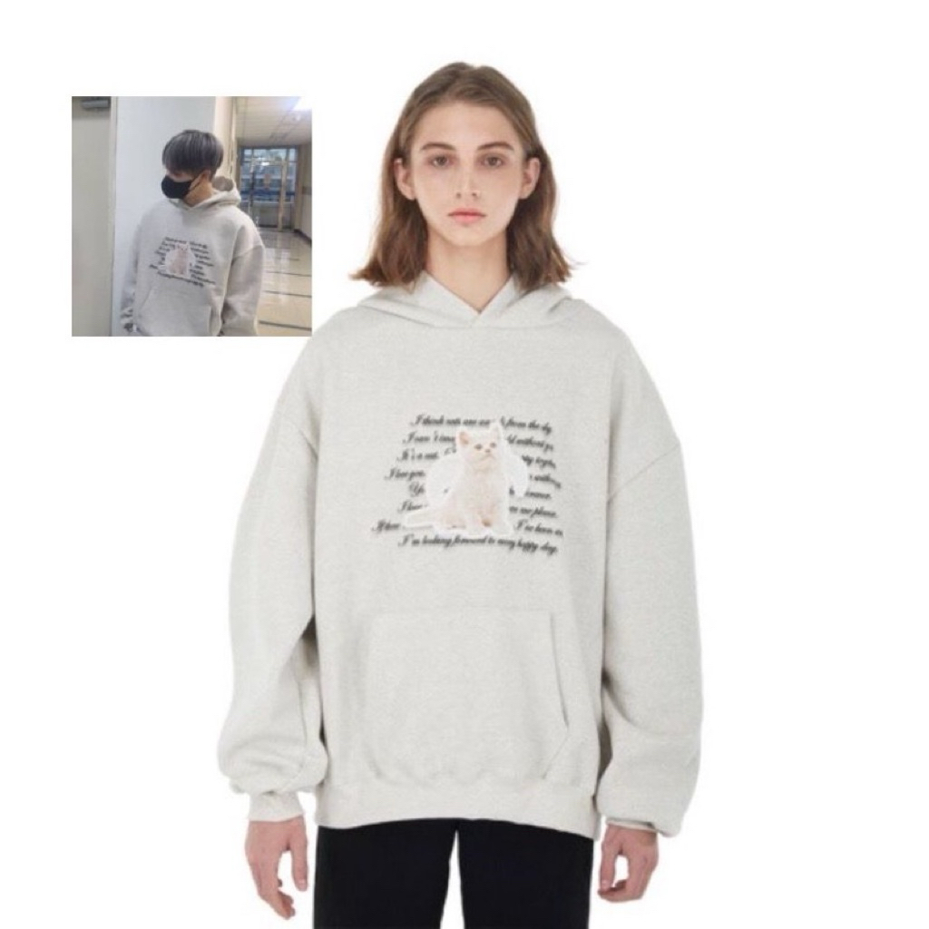 prlvd hoodie itzavibe angel cat oatmeal jeno nct ori