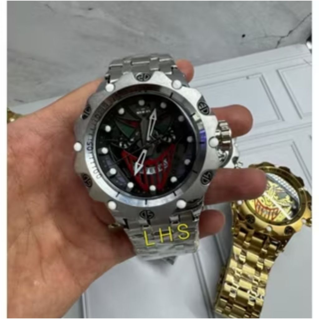 jam tangan pria besar/jumbo jam tangan invecta rantai tanggal aktif WIS
