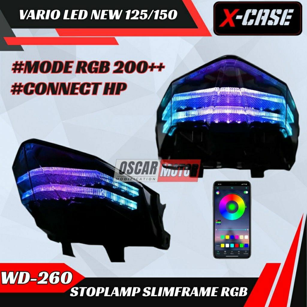 lampu stop Vario lazy frame rgb PNP rgb android lampu Vario 125/150