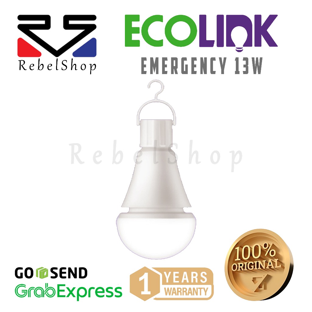 Promo Ecolink Lampu Led Ecolink 13 Watt Emergency Rechargeable Bulb E27 Bohlam Putih - 13W 13 W