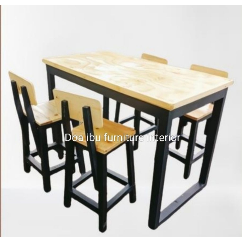 1 set meja makan cafe warkop serbaguna