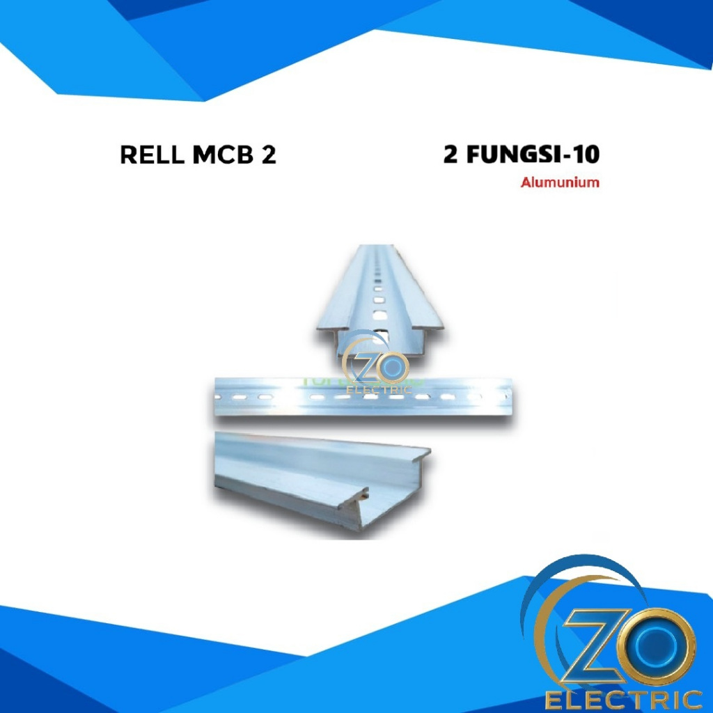 REL MCB ALUMUNIUM 2 FUNGSI-1mm / DIN RAIL MCB 2 FUNGSI / RELL MCB 2 FUNGSI-1mm