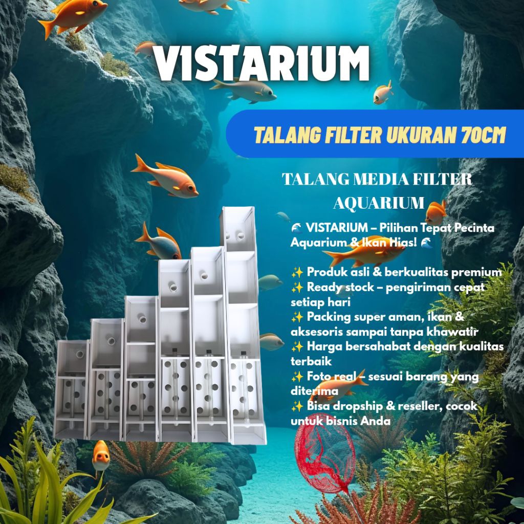 top filter talang aquarium paket lengkap panjang 70 cm filter atas aksesoris aquarium