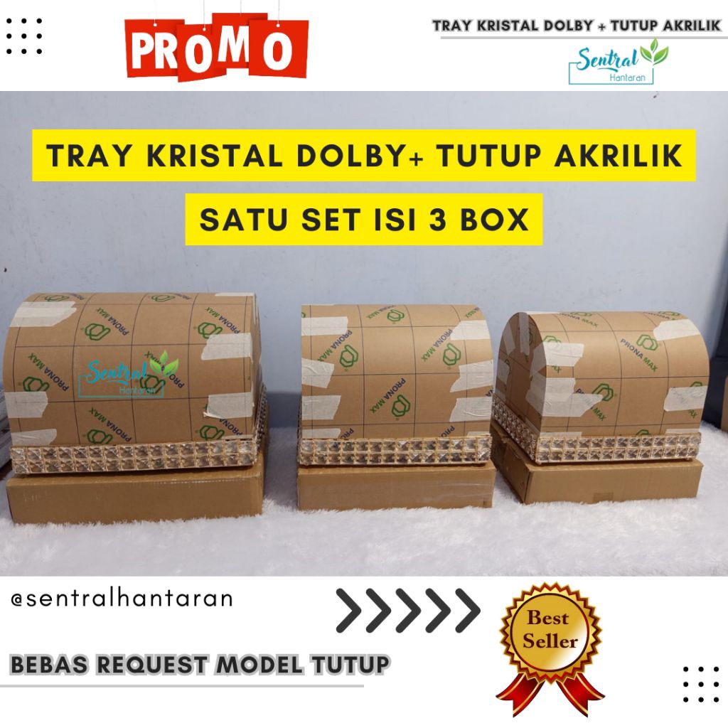 TRAY KRISTAL DOLBY | TRAY KRISTAL+TUTUP AKRILIK